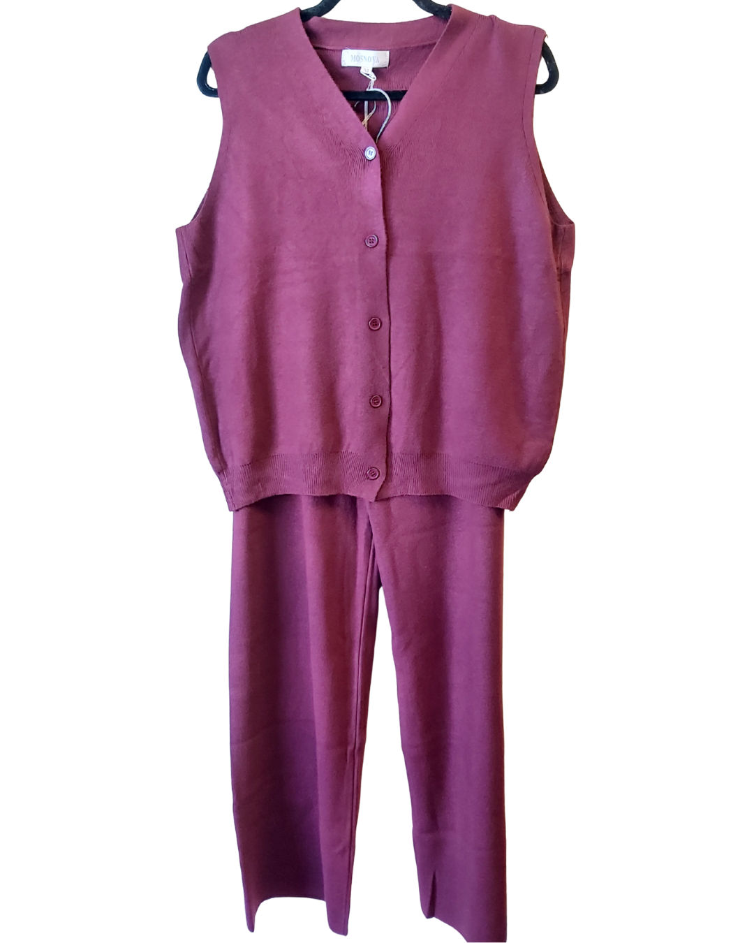 Knit Vest - Burgundy