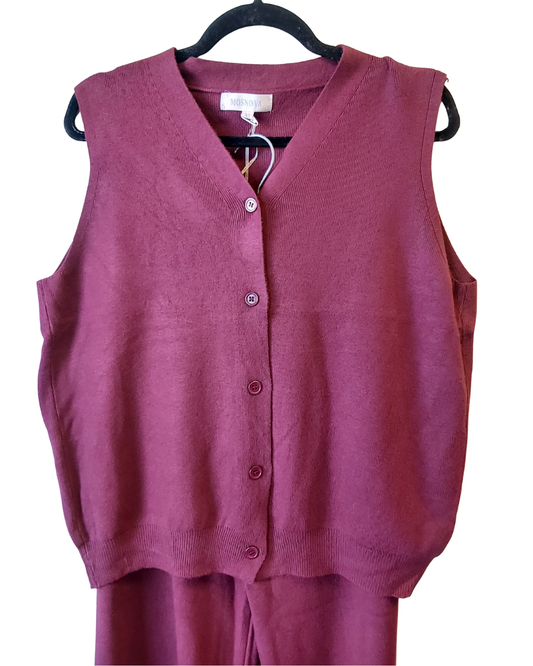 Knit Vest - Burgundy