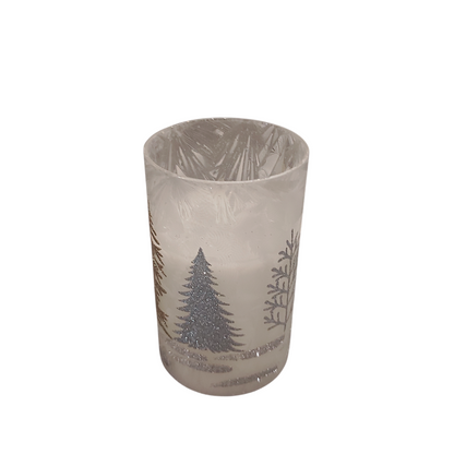 LED Candle with Gold and Silver Trees (3 Sizes)