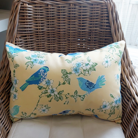 Indoor/Outdoor Cushion - Tweet Toile Sunshine 14x20"