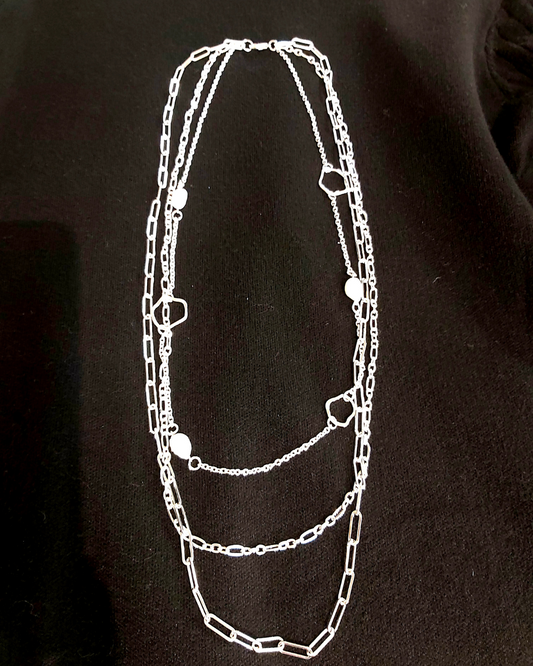 Multi Chain Silver Necklace