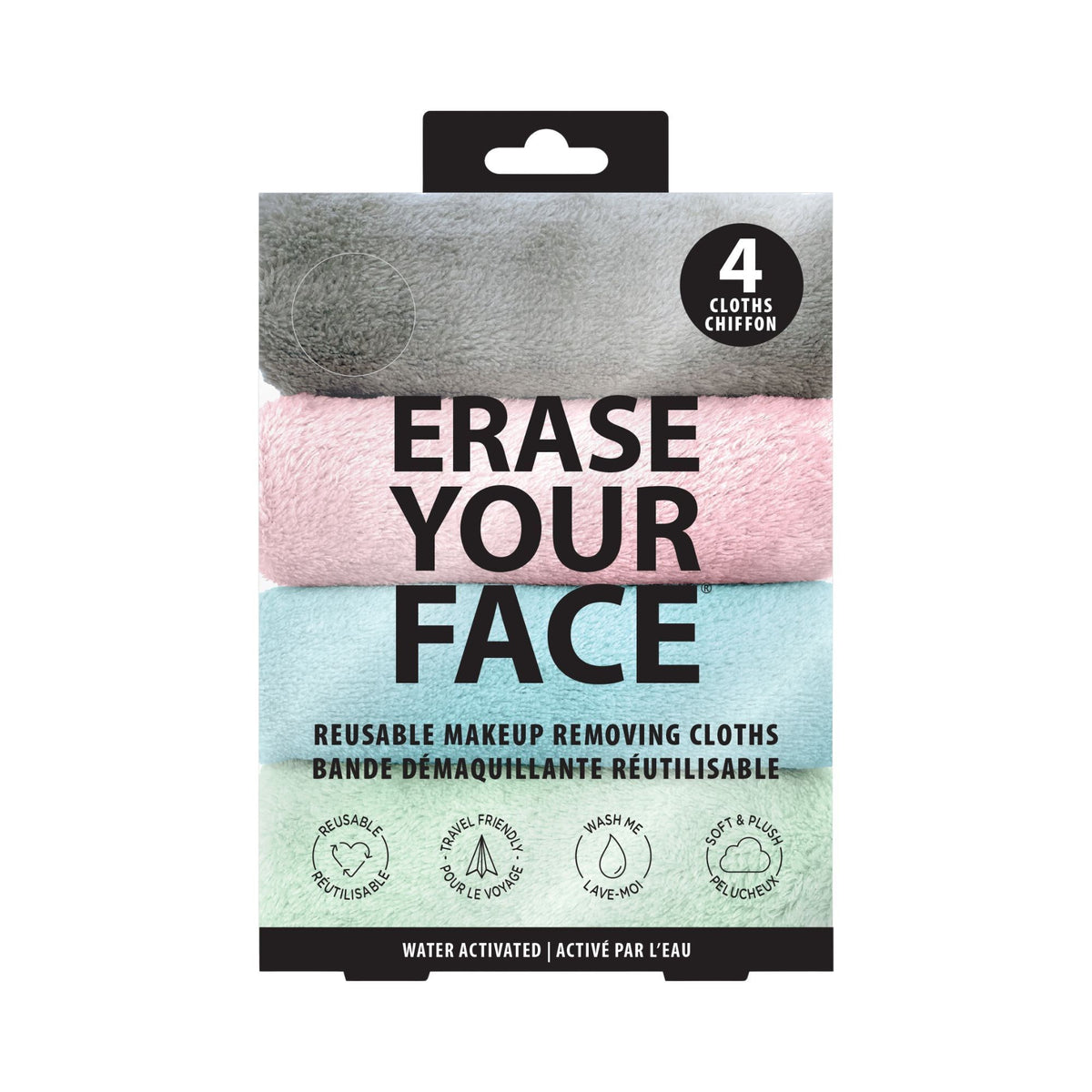 Erase Your Face 4 Pack - Rock Grey, Pretty Pink, Ice Blue, Mint Green - Joshua & Company