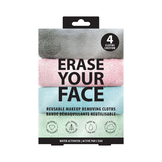 Erase Your Face 4 Pack - Rock Grey, Pretty Pink, Ice Blue, Mint Green - Joshua & Company