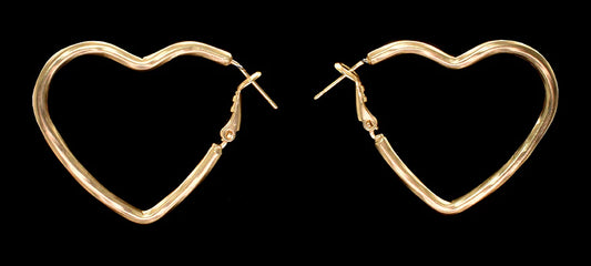 Heart Hoop Earring - Gold Colour