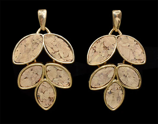 Wooden Leaves Earring - Light Brown