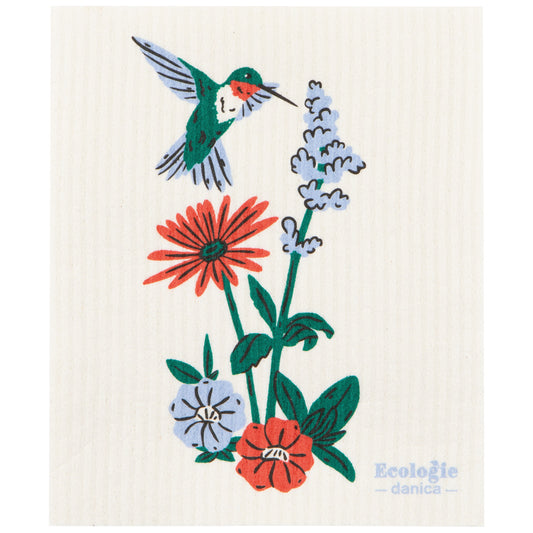 Swedish Dishcloth- Hummingbird Floral - Joshua & Company