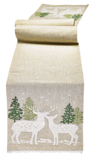 Deer In Forest Table Runner