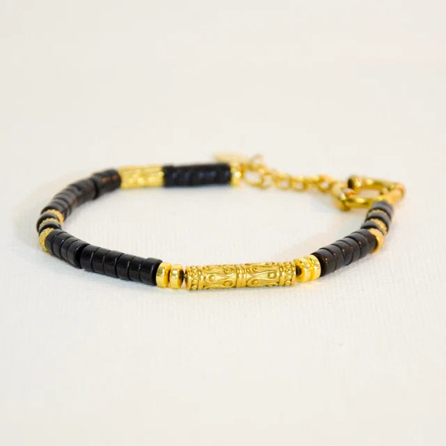 Gold with Round Haishi Beads Bracelet
