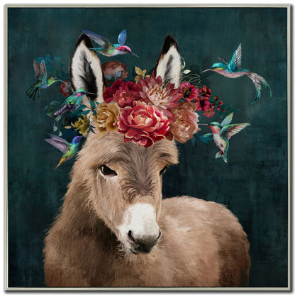 Donkey with Flower Crown Print 32" x 32" **Store Pickup Only**