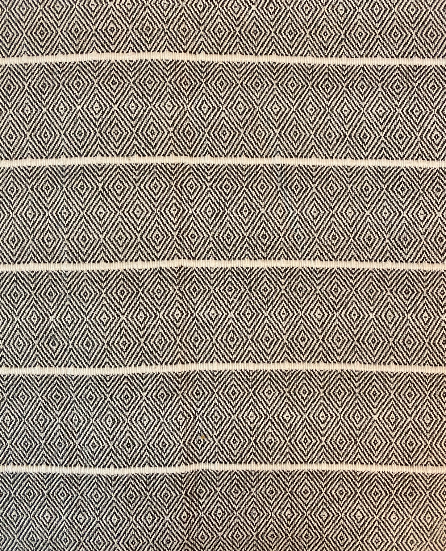 Diamond Pattern with Stripe Cotton Shower Curtain