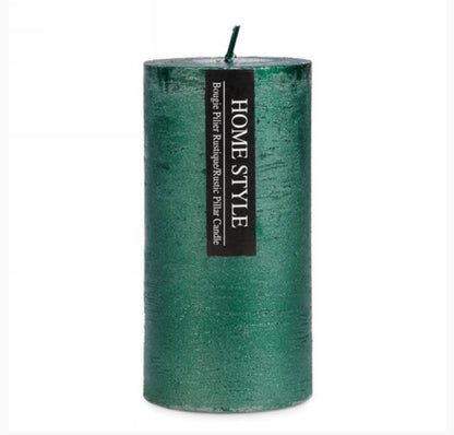 Sparkly Green Pillar Candle (2 Sizes)