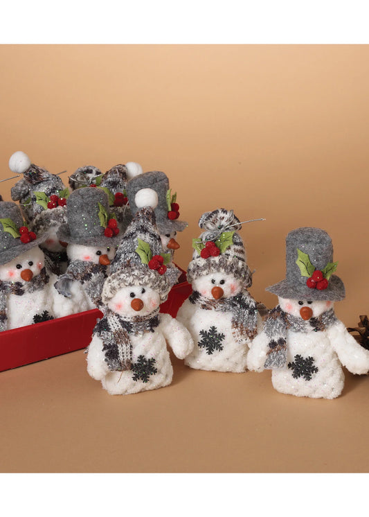 Plush Holiday Snowman Ornament - Assorted