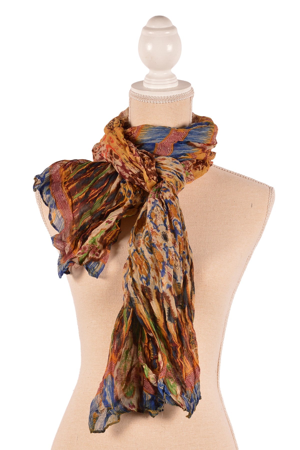 Brown Crinkle Scarf