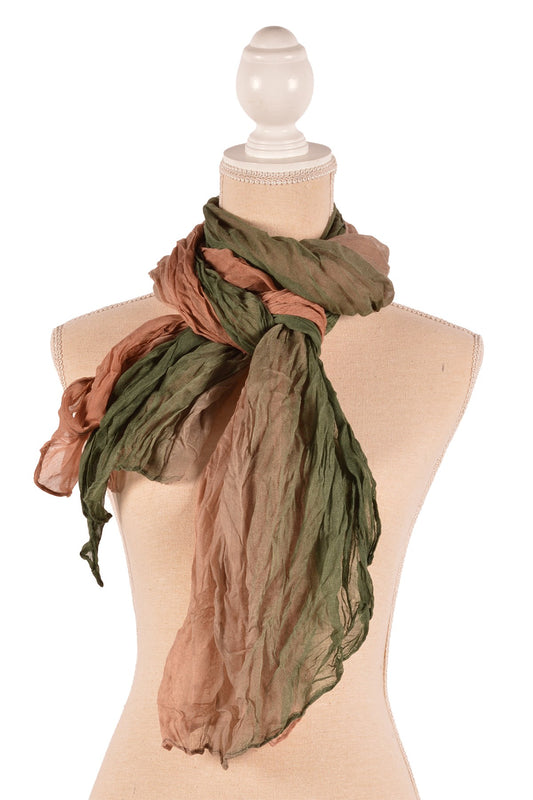 Green Ombre Crinkle Scarf