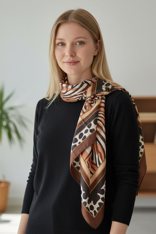 Animal Print Square Scarf