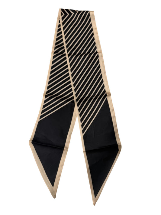 Skinny Scarf - Black and Cream Stripe
