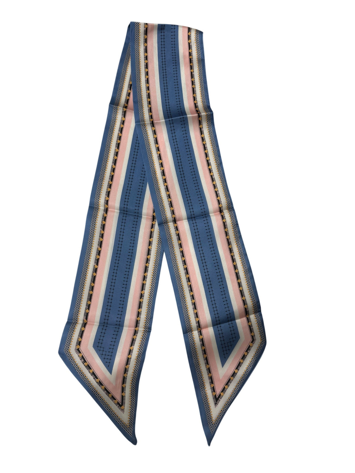 Skinny Scarf - Blue Geometric