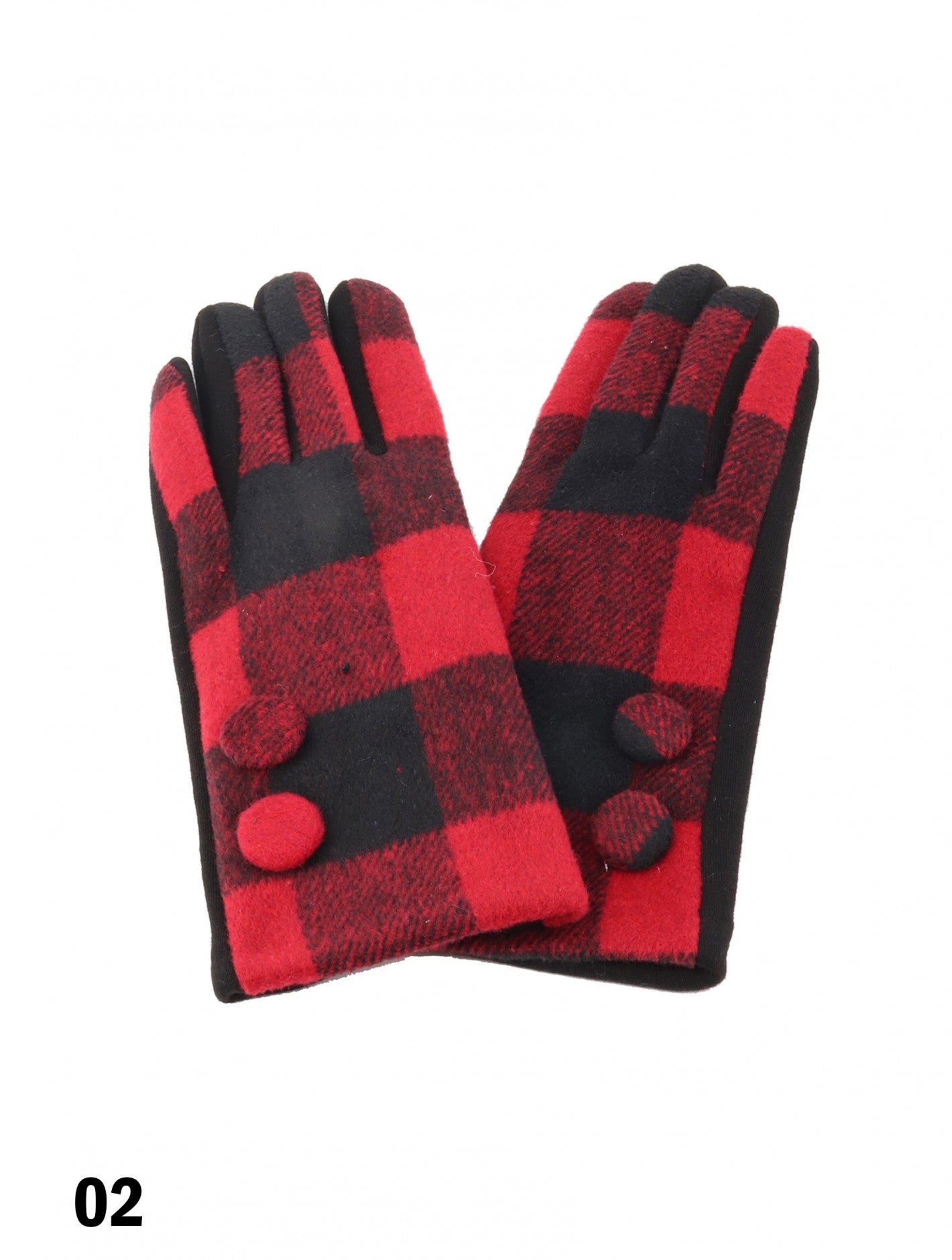 Red and Black Buffalo Plaid Gloves