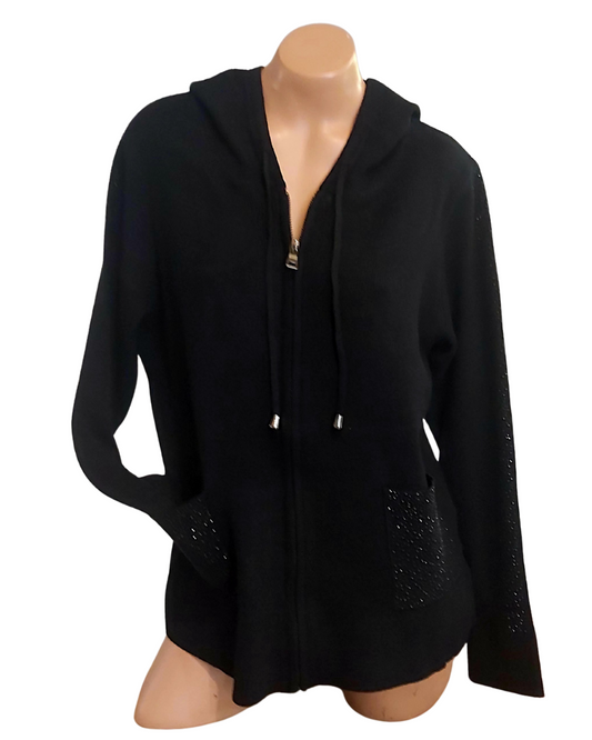 Black Zipper Cardigan