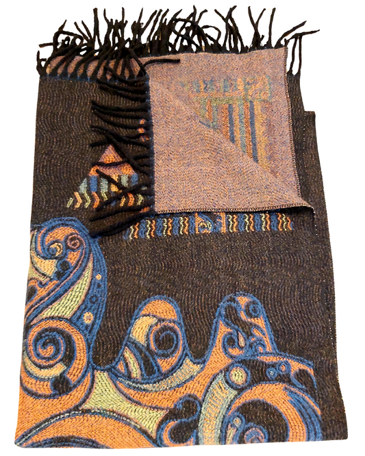 Camel Blanket Scarf - Black