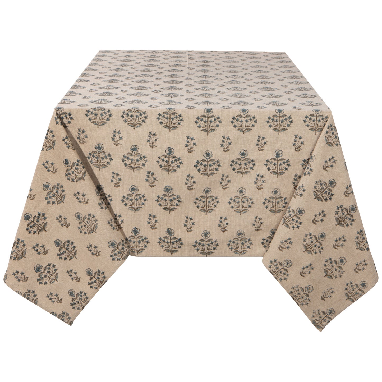 Salvia Block Print Tablecloth (90"x60")