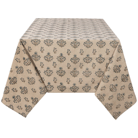 Salvia Block Print Tablecloth (90"x60")