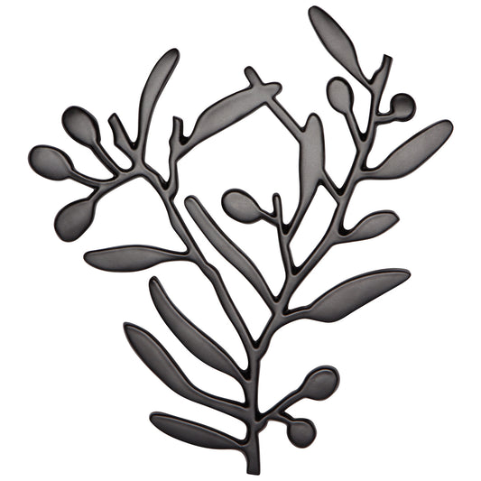 Matte Black Metal Trivet- Branches/Leaves - Joshua & Company