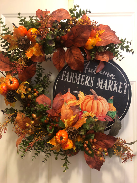 Autumn Farmers Market Wreath *Pick Up Only