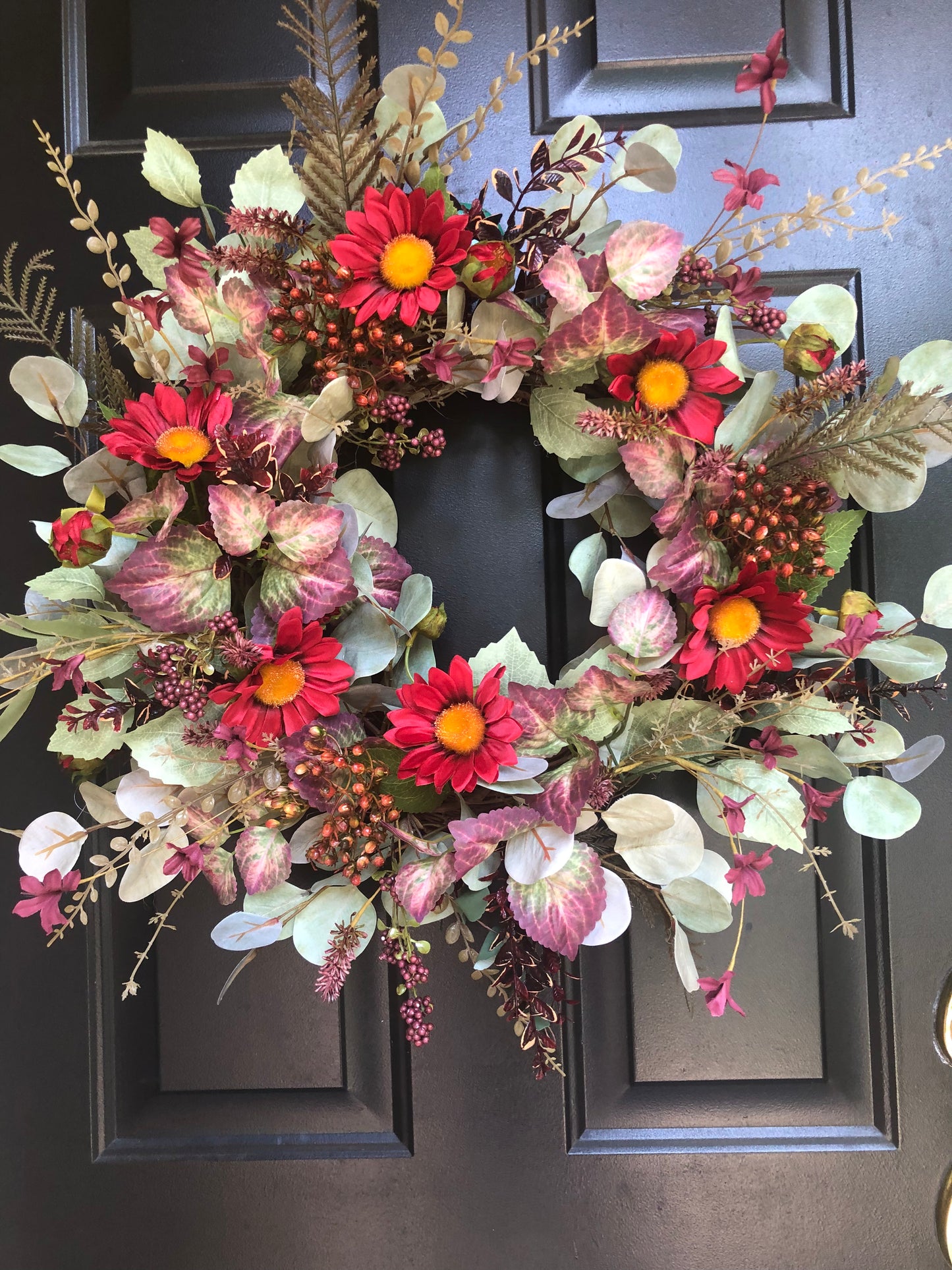Burgundy Sunflower Wreath *Store PickUp Only