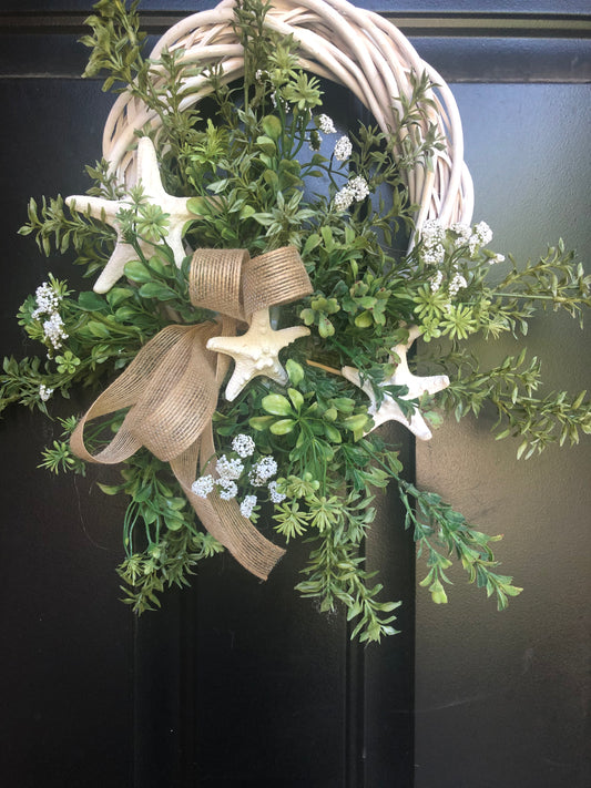 Nautical Wreath with Burlap Ribbon *Store PickUp Only