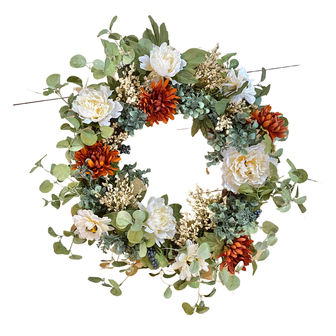 Fall Colours with Greens and Berries Wreath 18" **Store Pickup Only**