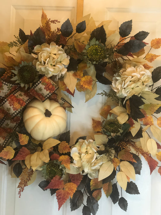 White Pumpkin Wreath *Store Pick Up Only