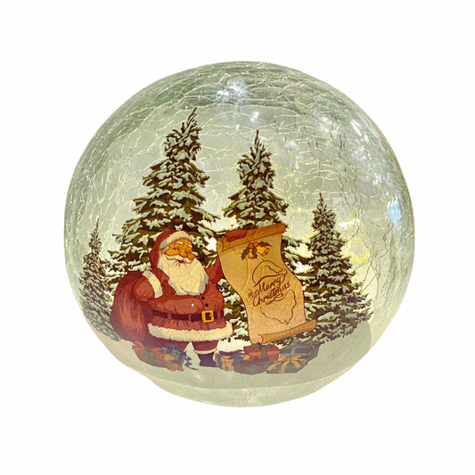 Santa LED Glass Globe