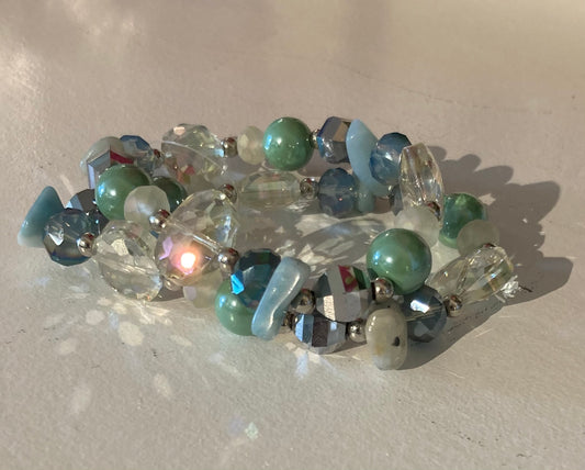 Green Crystals/Stone Bracelet