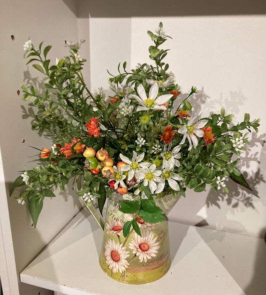 Flower Arrangement in Green Floral Pitcher *Store Pick Up Only