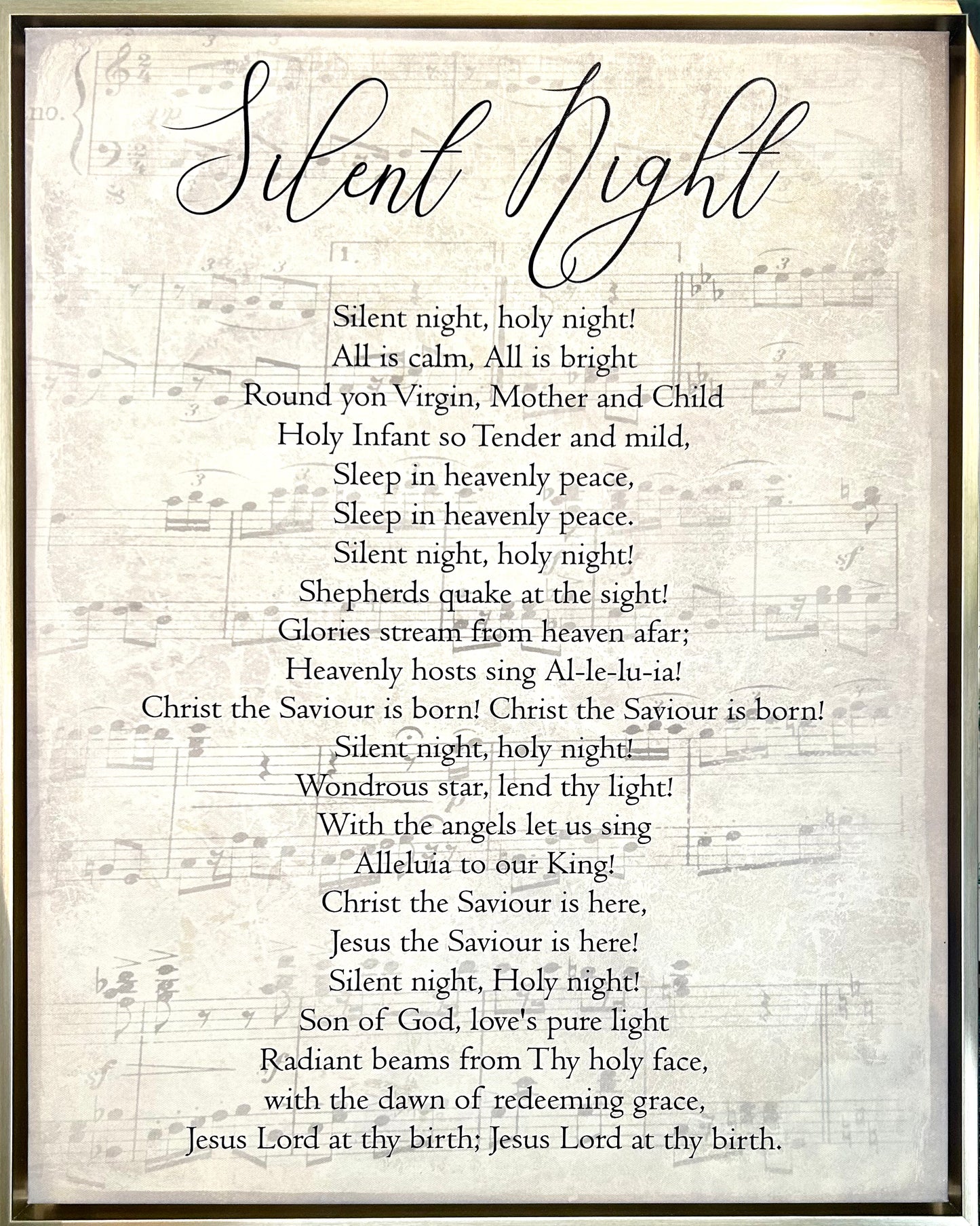 Framed Silent Night Print *Store Pick Up Only
