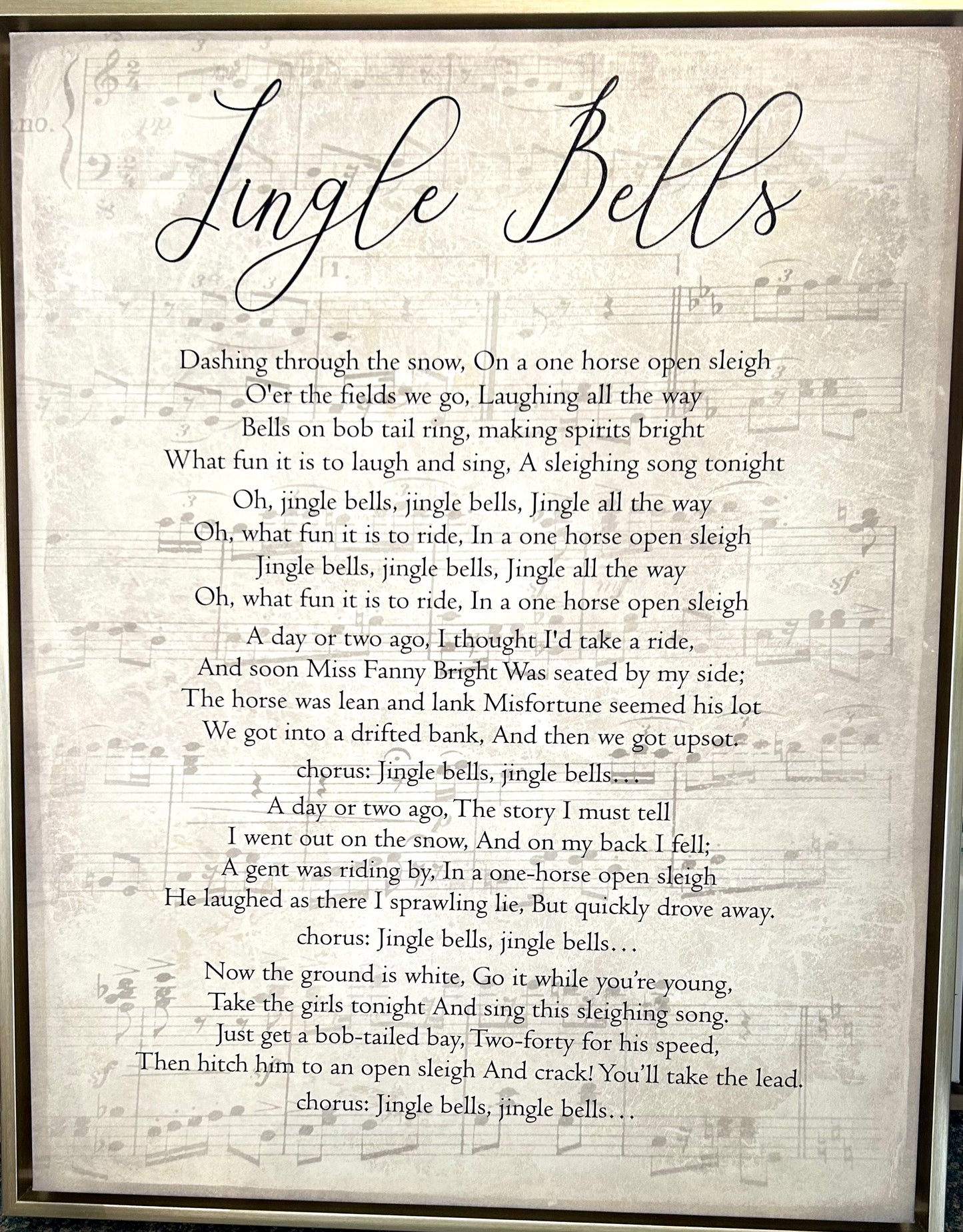 Framed Jingle Bells Print *Store Pick Up Only