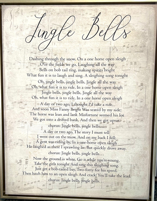 Framed Jingle Bells Print *Store Pick Up Only