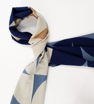 Goe-Print Scarf - Blue, Cream and Camel