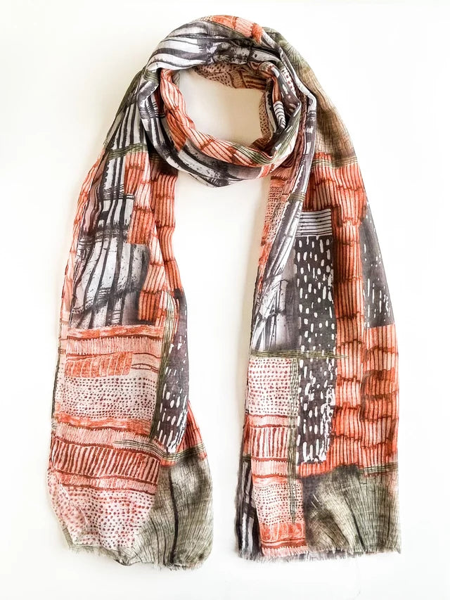 Orange Print Scarf