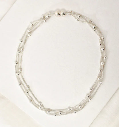 Magnetic Mesh Necklace Silver