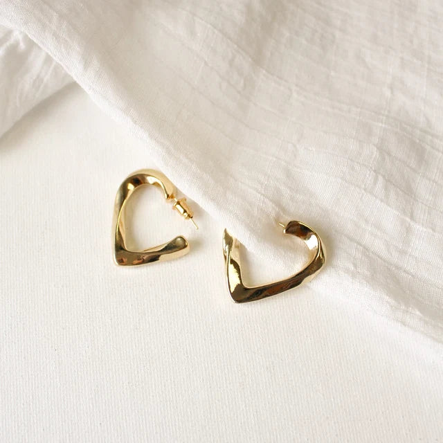 Gold-Toned Heart Earring