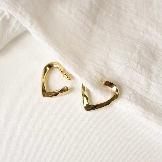 Gold-Toned Heart Earring