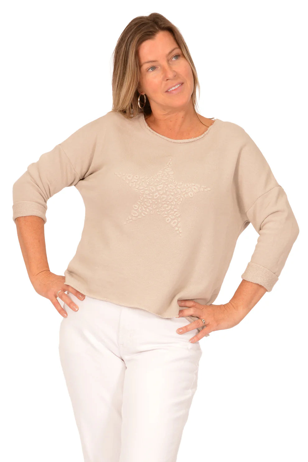 Catherine Lillywhite Beige Raw Edge Top
