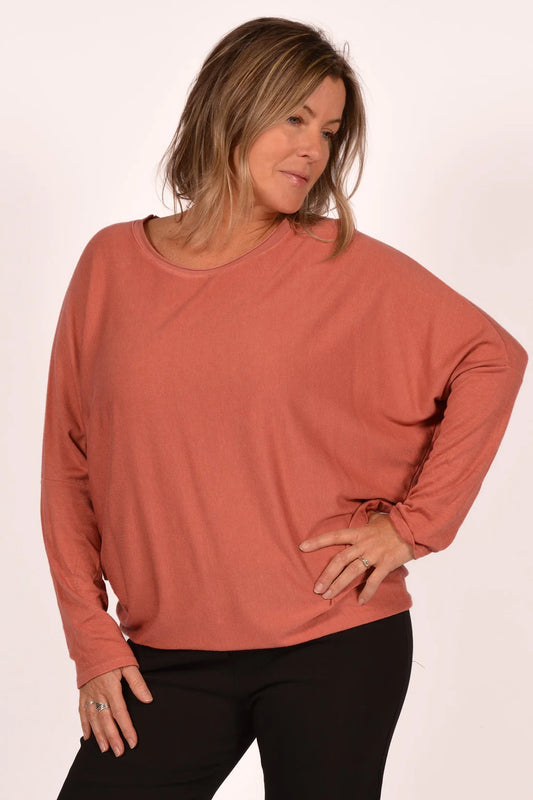Rust Boat Neck Top