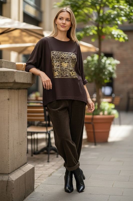 Brown Corduroy Pant with Belt