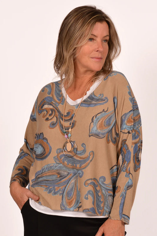 Paisley Print Top
