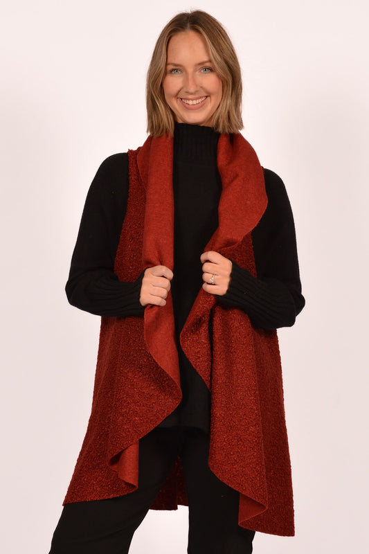 Red Boucle Vest