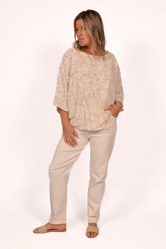 Palm Leaf Print Top