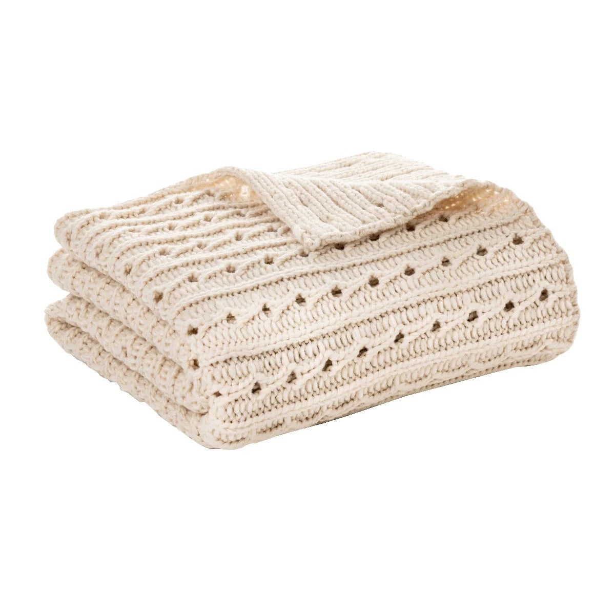 Cream Knit Throw- Dalida